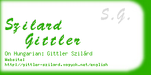szilard gittler business card
